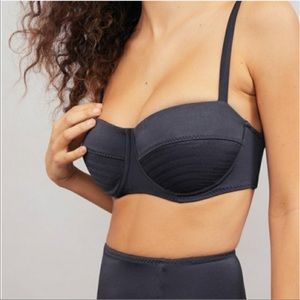 Malia Mills Black Chrysan Bikini Top